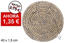 Salvamantel maíz redondo cosido plástico negro 40 cm