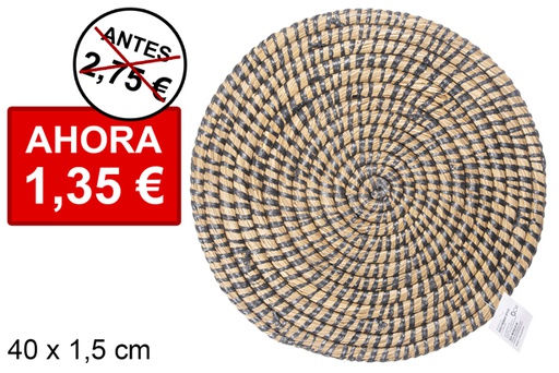 [111857] Black plastic sewn round corn trivet 40 cm