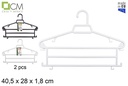 Pack 2 perchas plástico múltiple colores surtidos 40x28 cm