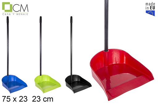[112454] Smooth dustpan with black stick 75 cm