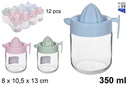 Exprimidor cristal colores pastel 350 ml