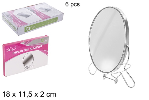 [111278] Espelho oval duplo com ampliação 18 cm