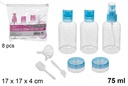 Estuche 8 piezas cosmética de viaje color surtido 75 ml