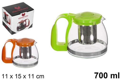 [112865] Coffee/tea jug with filter assorted colors 700 ml