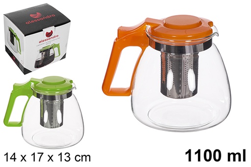 [113015] Coffee/tea jug with filter assorted colors 1.100 ml