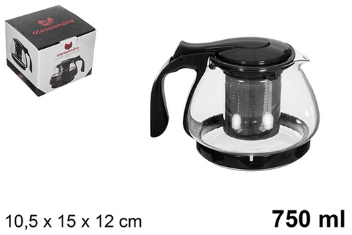 [113032] Black coffee/tea jug with filter 750 ml