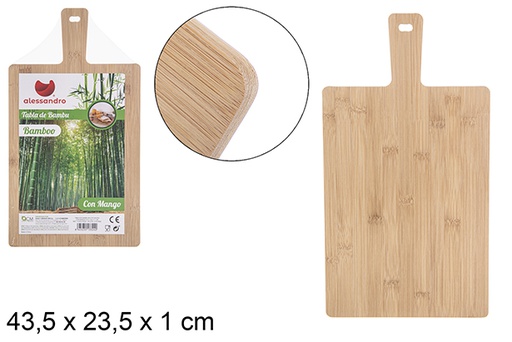 [113324] Tavoletta multifunzione in bambù con manico 43,5x23,5 cm