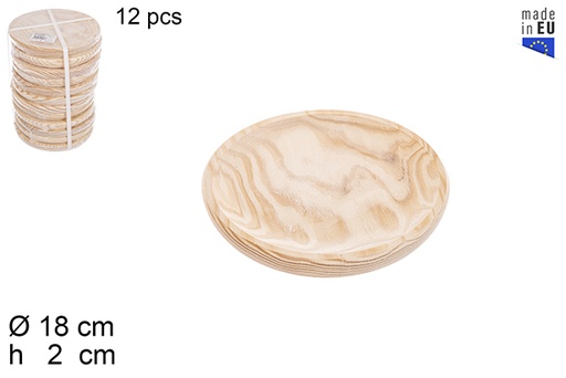 [114553] Piatto in legno per polpo 18 cm