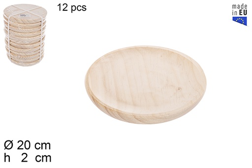 [114554] Piatto in legno per polpo 20 cm