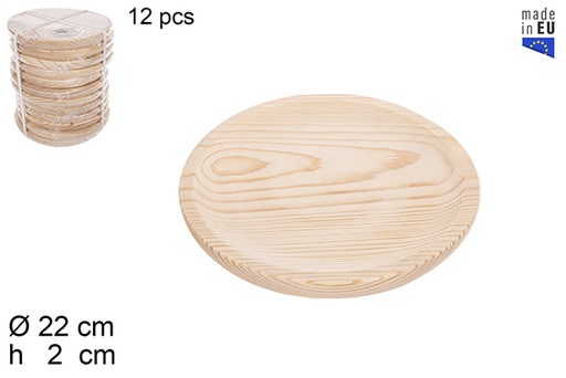 [114555] Piatto in legno per polpo 22 cm