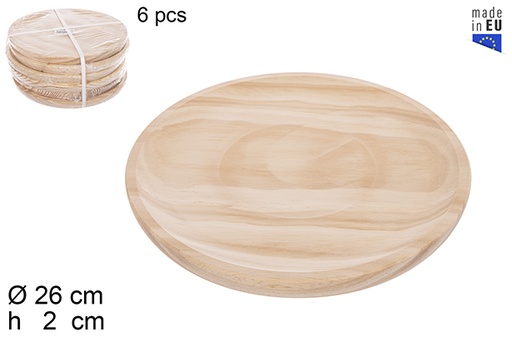 [114557] Piatto in legno per polpo 26 cm