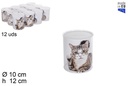 Hucha metal decorado gato 10x12 cm