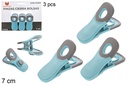 Pack 3 pinzas cierra bolsa con imán 7 cm