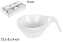 White ceramic bowl ladle shape