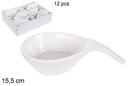 White ceramic bowl ladle shape 15,5 cm