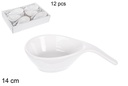 White ceramic bowl ladle shape 14 cm