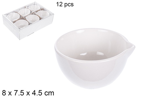 [110826] White ceramic bowl spout 8x7,5 cm
