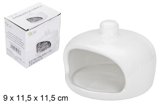 [110828] White ceramic scrubber holder