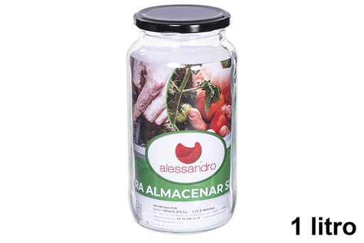 [111711] Frasco de vidro com tampa para armazenar e guardar sementes 1 l.