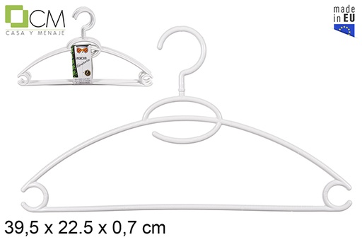 [112135] Pack 6 perchas de plastico giratorias blancas