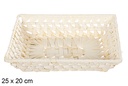 Cesta maíz rectangular natural 25x20 cm