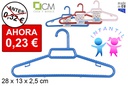 Pack 3 perchas plástico infantil colores surtidos