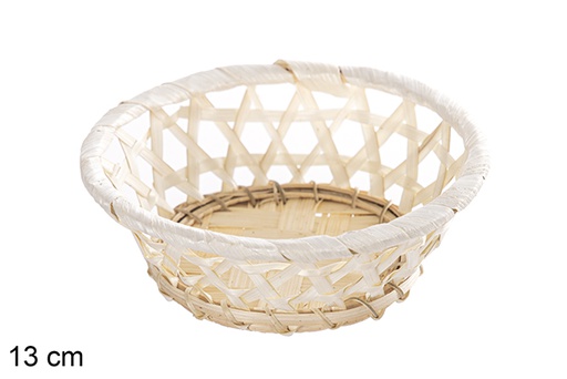 [112475] Natural round bamboo basket 13 cm