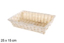 Cesta bambú rectangular natural 25x15 cm