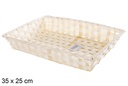 Cesta bambú rectangular natural 35x25 cm