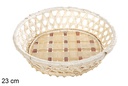 Natural openwork round bamboo basket 23 cm