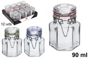 Bote cristal hexagonal hermético color surtido 90 ml