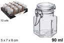 Bote cristal hexagonal hermético blanco 90 ml