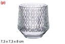 Portavela Nairobi cristal natural 7,3x7,3x8 cm