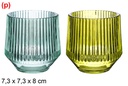 Portavela Tokio cristal color surtido 7,3x7,3x8 cm