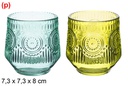 Portavela Rio cristal color surtido 7,3x7,3x8 cm
