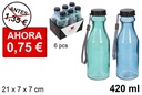 Botella cristal color tapón plástico 420 ml