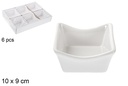 Square ceramic bowl with spikes 10x9 cm