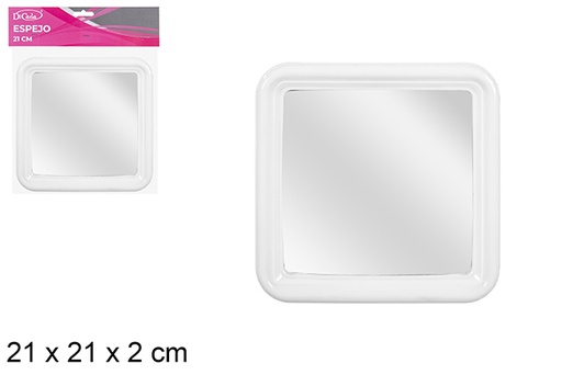 [113583] Espelho quadrado branco 21 cm