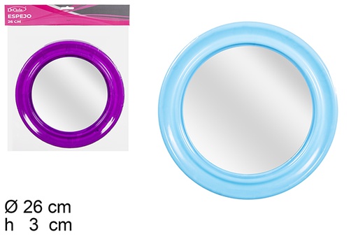 [113590] Round mirror assorted colors 26 cm
