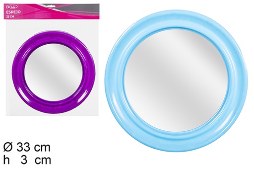 [113592] Round mirror assorted colors 33 cm
