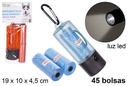 Dispensador con luz LED y bolsas recoge excrementos 45 unidades
