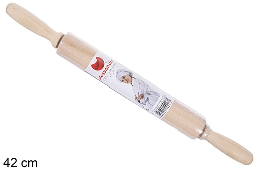 [114223] Wooden kitchen rolling pin 42 cm