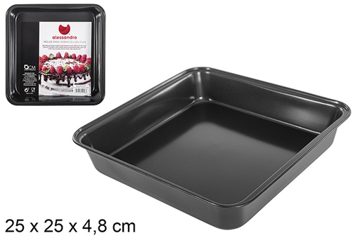 [114248] Stampo da forno quadrato in metallo 25 cm