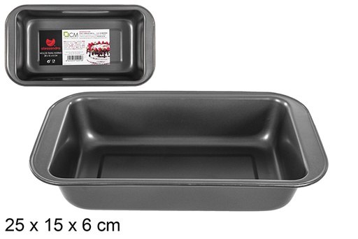 [114251] Plat de cuisson rectangulaire en métal 25x15 cm