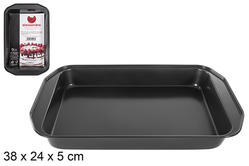 [114253] Plat de cuisson rectangulaire en métal 38x24 cm