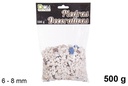 Pedra decorativa em cores variadas 6-8 mm (500 gr.)