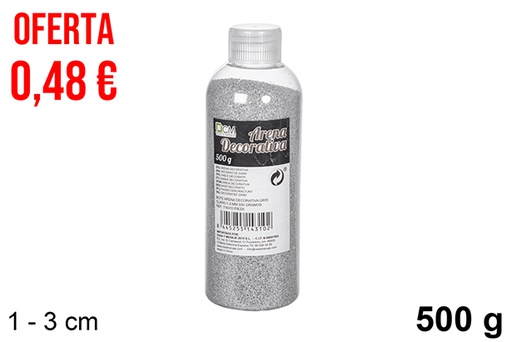 [114310] Bottiglia di sabbia decorativa grigio chiaro 1-3 mm (500 gr.)