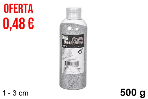 [114310] Bouteille de sable décoratif gris clair 1-3 mm (500 gr.)