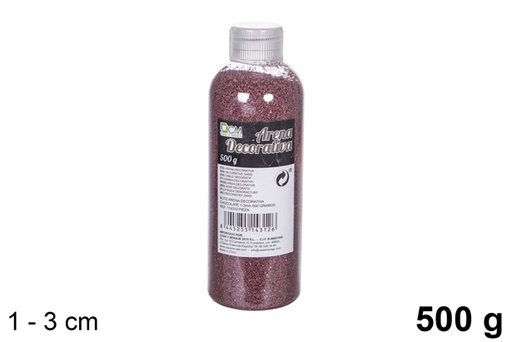 [114312] Bottiglia di sabbia decorativa colore cioccolato 1-3 mm (500 gr.)