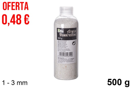 [114314] Garrafa de areia decorativa branca 1-3 mm (500 gr.)
